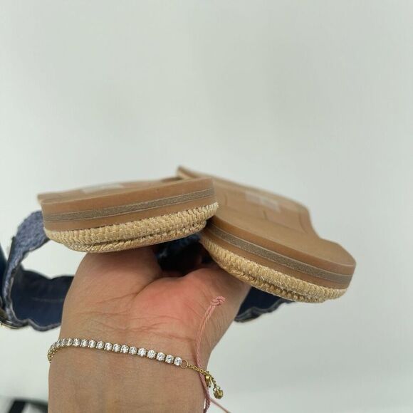 Dolce Vita Women’s Alroy Blue Woven Raffia Scalloped Slide Sandals Size 9 - Picture 12 of 15